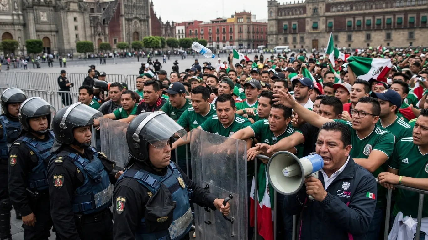 Zócalo en modo Royal Rumble: empujones en Fan Fest