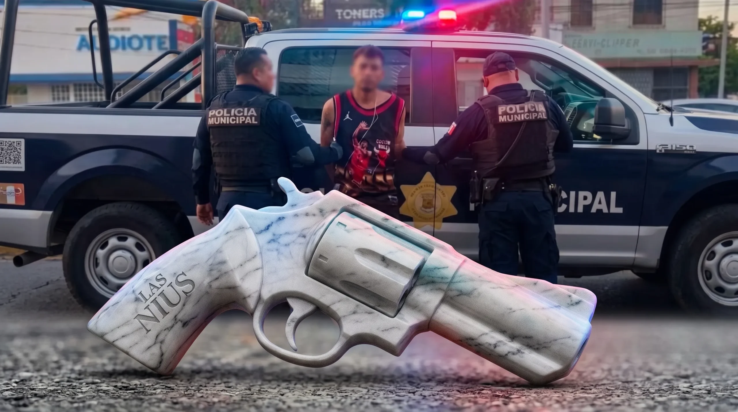 El Rambo de Zaragoza: lo tuercen con fusca falsa