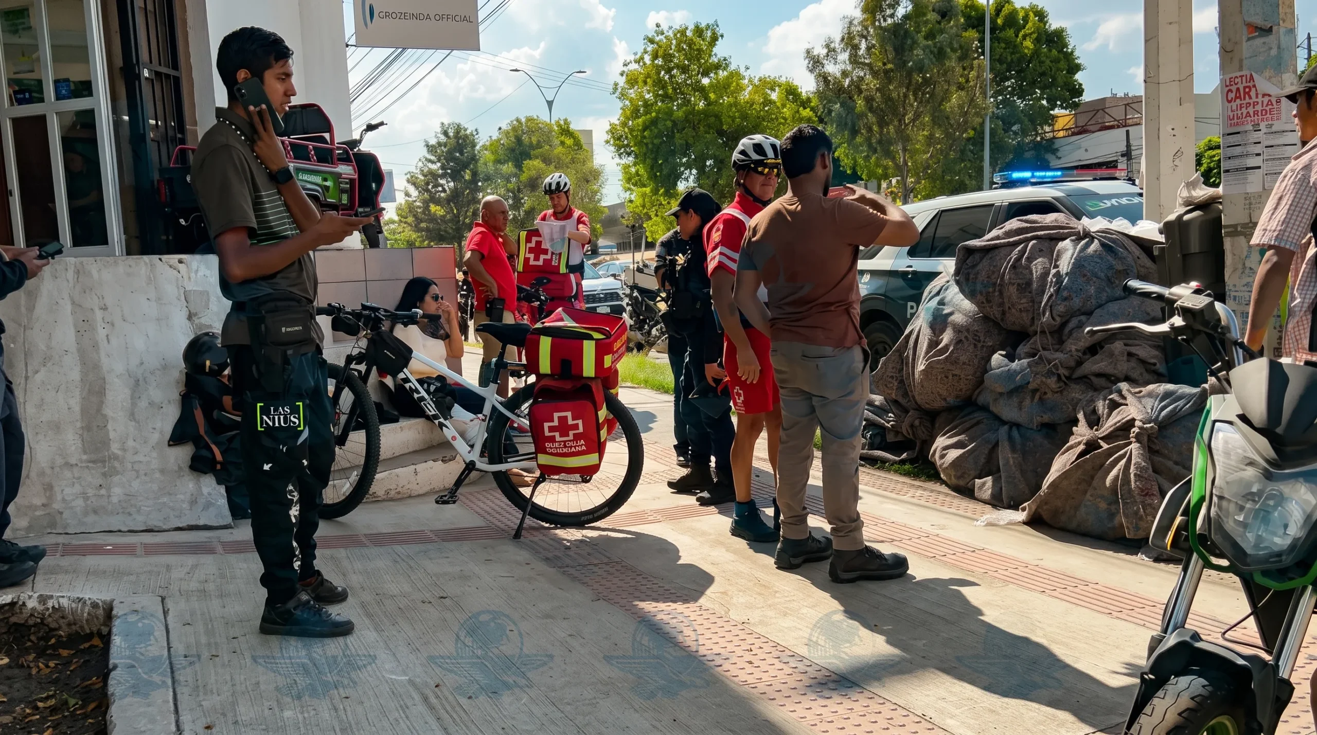 Strike en Constituyentes: madre e hijo derriban a motociclistas