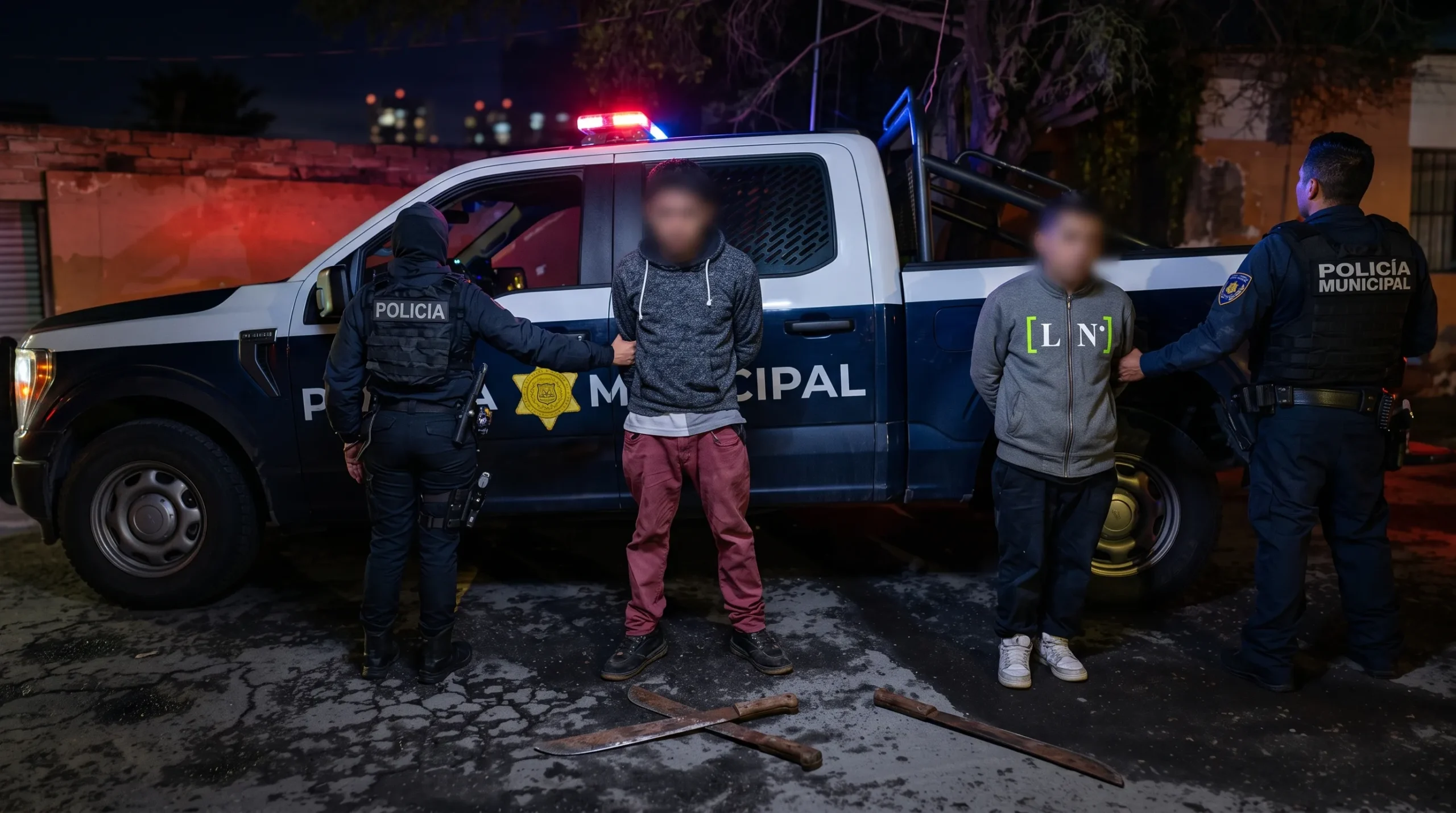Cae dúo dinámico del machete en San José el Alto