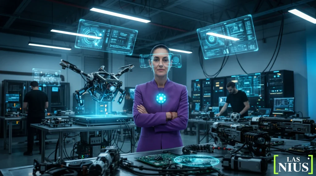 Claudia Sheinbaum junto a autos eléctricos Olinia